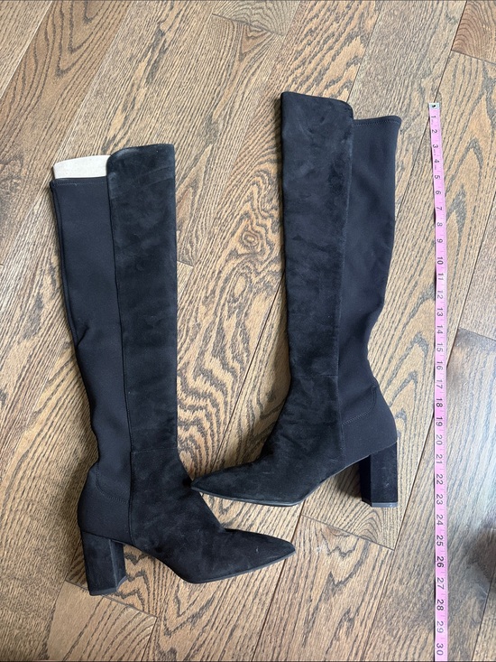 Stuart Weitzman Shoes - Stuart Weitzman Black Suede Over-the-Knee Block Heel Boots
